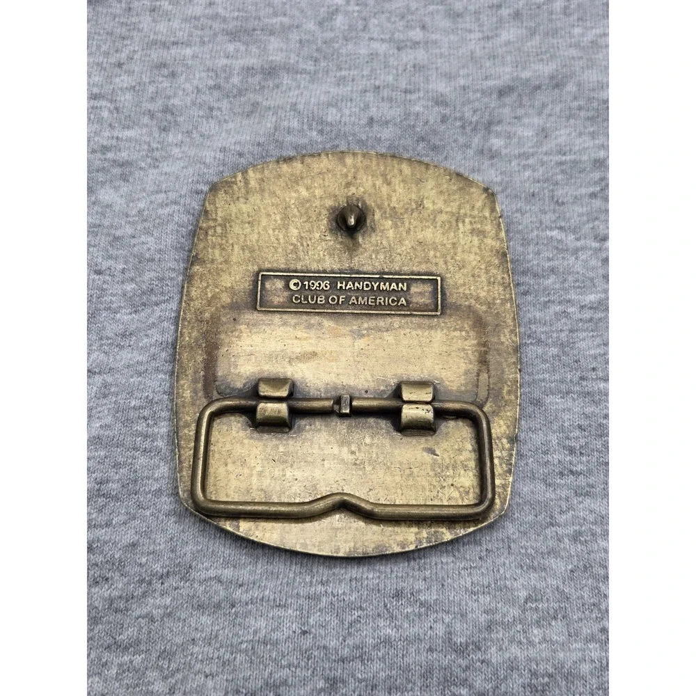 Vintage 1996 Handyman Club of America Solid Brass Belt Buckle Collectible